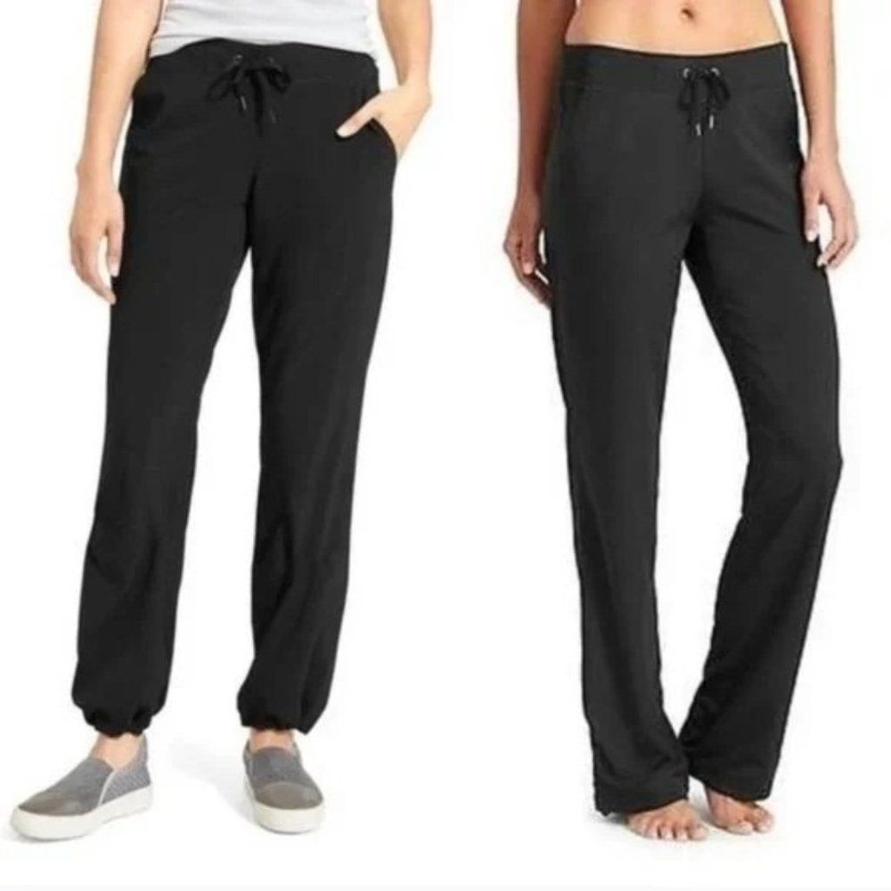 Athleta Black Midtown Athletic Workout Stretchy Trouser Pants Size 2